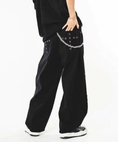 WEGO 【ユニセックス着用ITEM】ハトメバッククロスモチーフパンツ