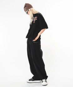 WEGO 【ユニセックス着用ITEM】ハトメバッククロスモチーフパンツ