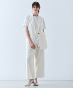 BEIGE， 【洗える】CAROLE / リネンライクノースリーブジレジャケット
