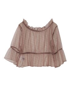 earth music&ecology ＳＥＴ２点リブニットインナー＋チュールプルオーバー