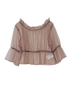 earth music&ecology ＳＥＴ２点リブニットインナー＋チュールプルオーバー