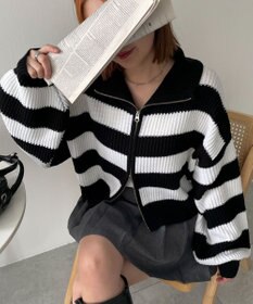 WEGO ダブルジップショートニットブルゾン