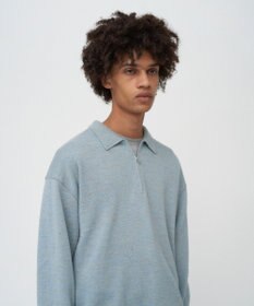 ATON BABY ALPACA LINEN | ジップアップポロセーター - UNISEX