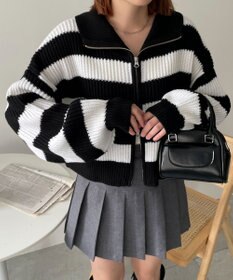 WEGO ダブルジップショートニットブルゾン