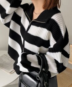 WEGO ダブルジップショートニットブルゾン