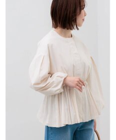 Te chichi 袖バルーンペプラムプリーツブルゾン