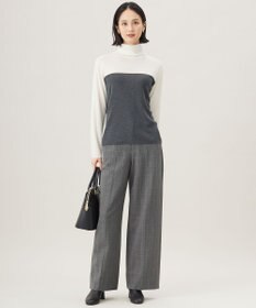 自由区 【撥水加工・洗える】TRギャバ裏起毛チェック柄ワイド パンツ