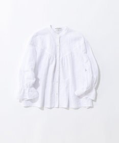 23区 L 【洗える】カラミ ストライプ  切り替え ブラウス