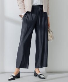 組曲 【洗える】ギャザーライトデシン パンツ ロング丈