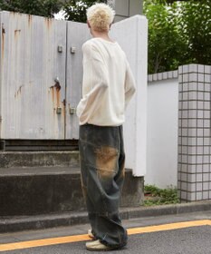 WEGO スーパービッグバレルレッグデニムパンツ