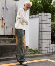 WEGO スーパービッグバレルレッグデニムパンツ