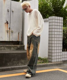 WEGO スーパービッグバレルレッグデニムパンツ