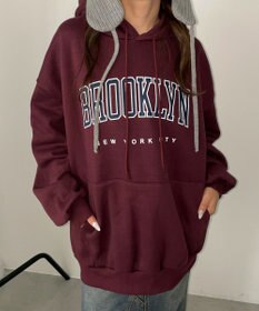 WEGO 【裏起毛】BROOKLYNロゴビッグパーカー