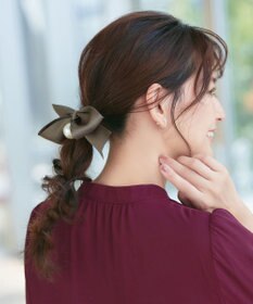 Tiaclasse パール×リボンヘアゴム