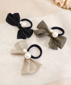 Tiaclasse パール×リボンヘアゴム