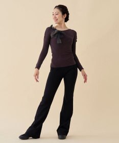 Chacott 【ノーソーイングニット】チュールリボンニットトップ