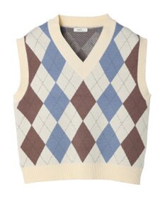 earth music&ecology アーガイルニットベスト