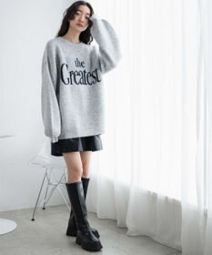 WEGO フラッフィーロゴジャガードニットプルオーバー