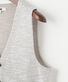 JOSEPH ABBOUD 【キングサイズ・軽い/洗える】スラブギマボーダーニットベスト