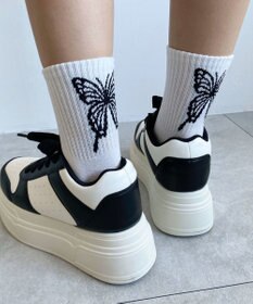 WEGO バックバタフライクルーソックス