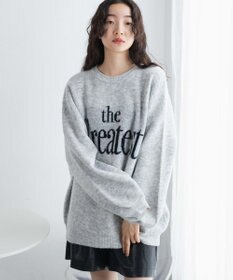 WEGO フラッフィーロゴジャガードニットプルオーバー