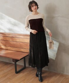 ANY SIS L ビスチェ風 長袖 ニット