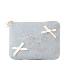 Maison de FLEUR ラインストーンデニムポーチ