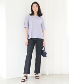 自由区 【WEB限定・洗える・XSサイズあり】トリコットジャージー カットソー