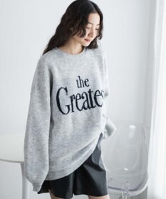 WEGO フラッフィーロゴジャガードニットプルオーバー