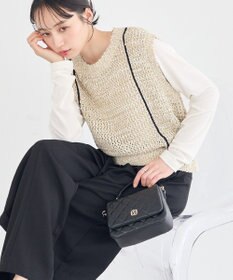 earth music&ecology 配色ラインＭＩＸニットベスト