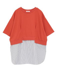 Green Parks 裾タックミニ裏毛シャツドッキングチュニック