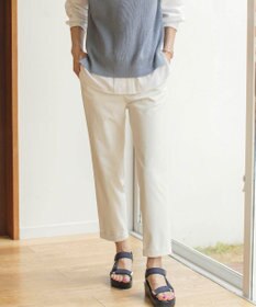 J.PRESS LADIES L 【洗える・吸水速乾】麻シェルドライ テーパード パンツ