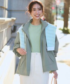 23区 2WAY ストレッチタフタ ボリュームスリーブブルゾン カーキ系