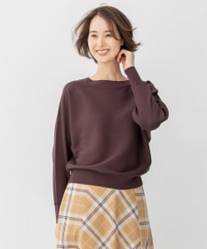 自由区 【洗える/セット可】レーヨンストレッチ ドルマンスリーブニット