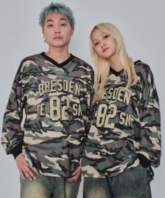 WEGO 【ユニセックス着用ITEM/MLサイズ展開】カモフラナンバリングホッケーT（LS）