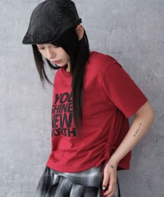 WEGO グラフィックショートサイドリボンドロストT