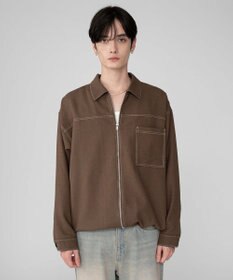 WEGO 【ユニセックス着用ITEM/MLサイズ展開】カラーステッチシャツジャケット