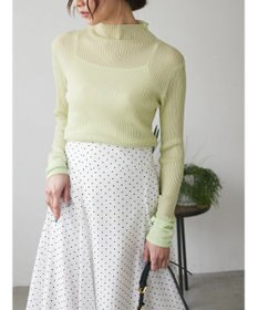 Green Parks AnriettMusee ラメ切替スリーブリブシアーニット