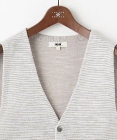 JOSEPH ABBOUD 【キングサイズ・軽い/洗える】スラブギマボーダーニットベスト