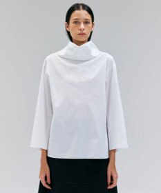 BEIGE， 【洗える】PERRY / コットンロールカラープルオーバーブラウス