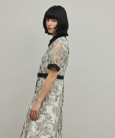 GRACE CONTINENTAL フラワーコード刺繍ワンピース
