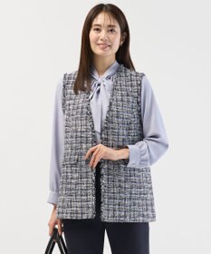 J.PRESS LADIES ファニーツイード ジレ ネイビー系