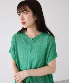 Green Parks 透かし柄ポンチョニットカーディガン