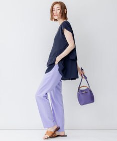 23区 【洗える】バックサテンアムンゼン フレンチスリーブ ブラウス