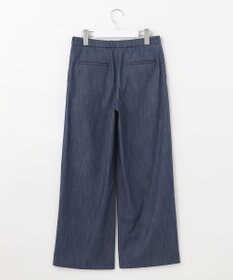 J.PRESS LADIES 【洗える】セルロースシャンブレー セミワイド マリン パンツ