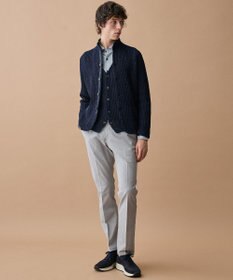 JOSEPH ABBOUD 【エコ素材和紙使用・日本素材】和紙杢メッシュクルーネック ニットジャケット