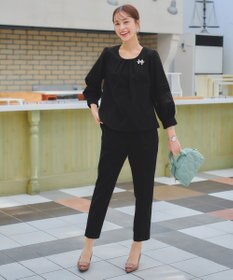 Tiaclasse 【小倉優子さん着用・ダブルクロス・洗える】テーパードパンツ