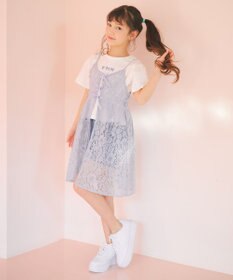 ANY KIDS 【2点セット】Tシャツ×レース キャミソールチュニック