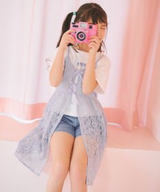 ANY KIDS 【2点セット】Tシャツ×レース キャミソールチュニック
