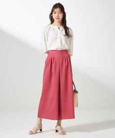 ANY SIS L 【接触冷感・UVカット・速乾】スムージーポリエステルタックフレア パンツ